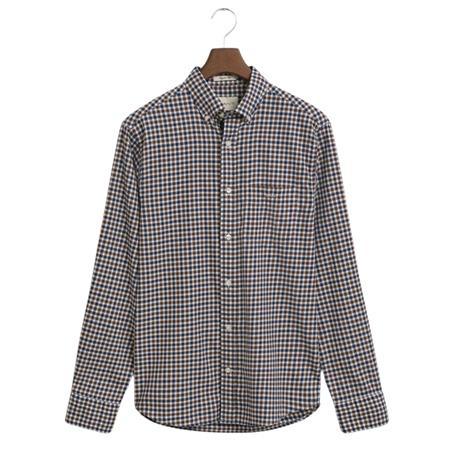 Gant Regular Fit Gingham Light Twill Shirt - Brown - M