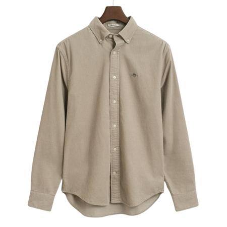 Gant Regular Fit Cotton Corduroy Shirt - Beige - 2XL
