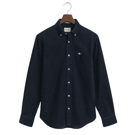 Gant Regular Fit Cotton Corduroy Shirt - Navy - 2XL