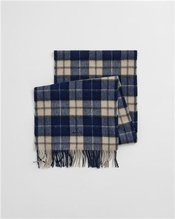 Gant Wool Checked Scarf - Blue - One