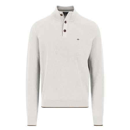 Fynch Hatton Troyer Button Cotton Sweater - White - 2XL