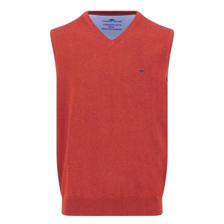 Fynch Hatton V-neck Sleeveless Slipover Superfine Jumper - Red - M