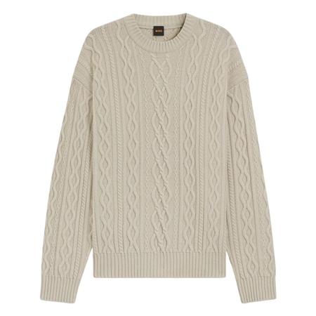 Boss Kableto Crew Neck Sweater - Beige - XL