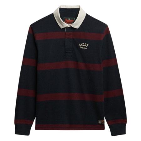 Superdry Vintage Athletic Stripe Rugby Top - Navy - XL
