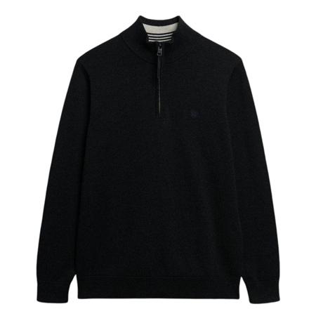 Superdry Essentials Cotton Half Zip Jumper - Grey - L