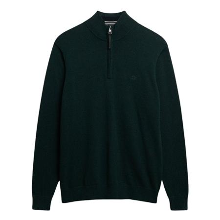 Superdry Essentials Cotton Half Zip Jumper - Green - 2XL