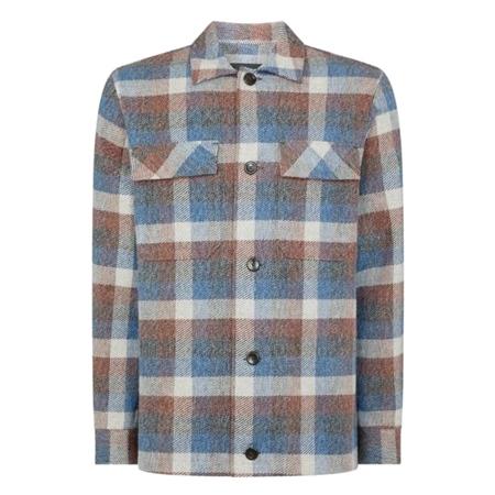 Remus Uomo Regular Fit Brushed Cotton Shacket - Blue - XL