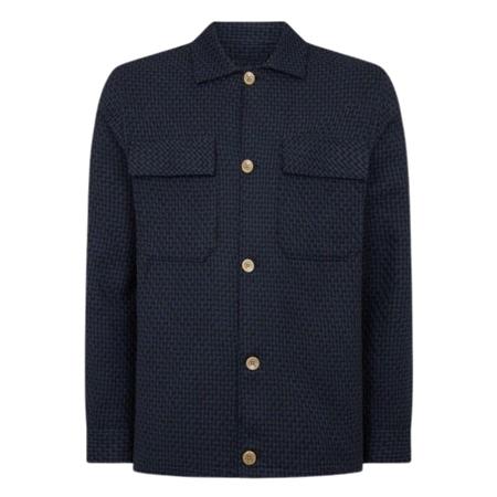 Remus Uomo Regular Fit Chevron Print Shacket - Navy - XL