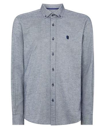 Remus Uomo Parker Tapered Fit Cotton Shirt - Navy - S