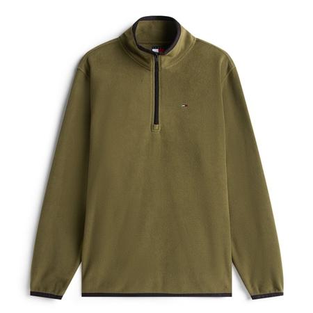 Tommy Jeans Flag Quarter-Zip Polar Fleece Sweatshirt - Green - XS