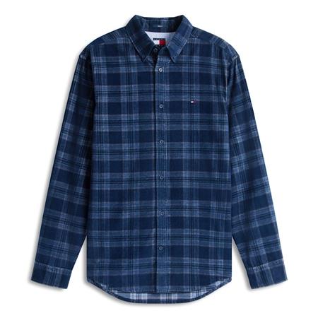Tommy Jeans Regular Fit Check Cord Shirt - Blue - L