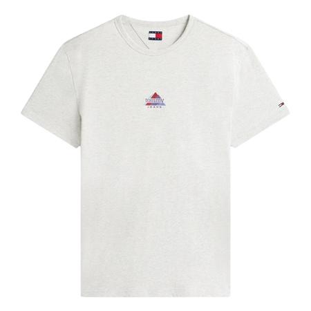 Tommy Jeans Mountain Logo Embroidery Jersey T-Shirt - Grey - XL