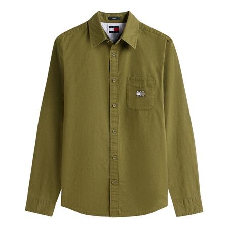 Tommy Jeans Regular Fit Washed Twill Shirt - Green - L