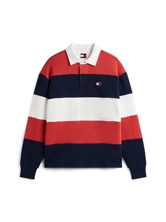 Tommy Jeans Stripe Relaxed Rugby Shirt - Multi - M