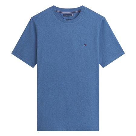 Tommy Hilfiger Flag Embroidery Crew Neck T-Shirt - Marl Blue - L