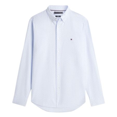 Tommy Hilfiger Flex Poplin Mini Dot Shirt - Blue - 2XL