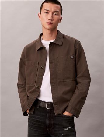 Calvin Klein Jeans Relaxed Cotton Twill Overshirt - Grey - XS
