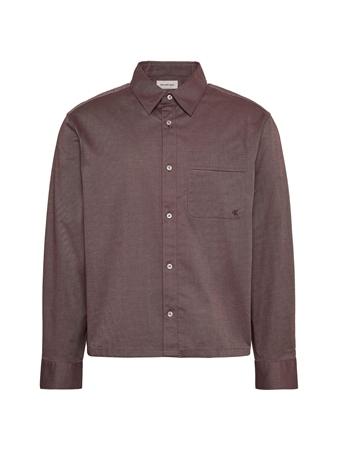 Calvin Klein Jeans Mens Oxford Cropped Shirt - Brown - M