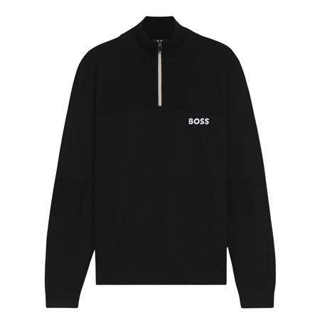 Boss K Hydro Water Repellent Zip Neck Sweater - Black - M