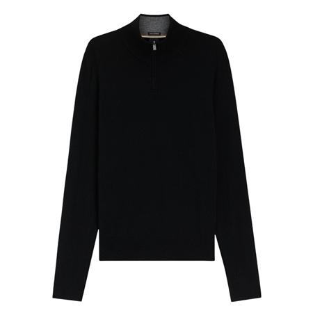 Boss H-Hemarlo Half Zip Sweater - Black - M
