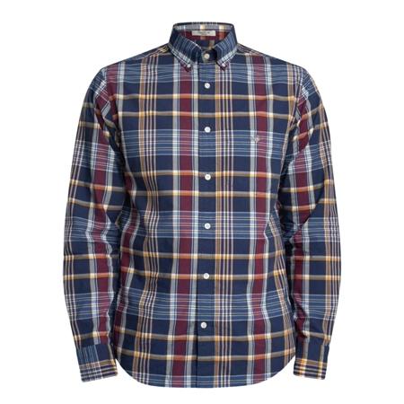Gant Mens Classic Poplin Check Shirt - Blue - L
