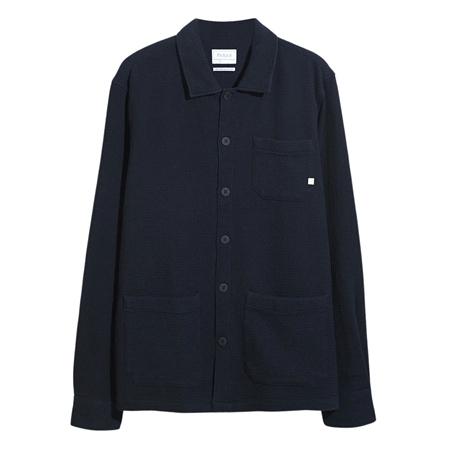 Farah Castlefield Waffle Overshirt - Navy - L