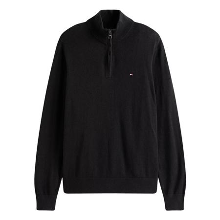 Tommy Hilfiger Pima Half-Zip Jumper With Cashmere - Black - L