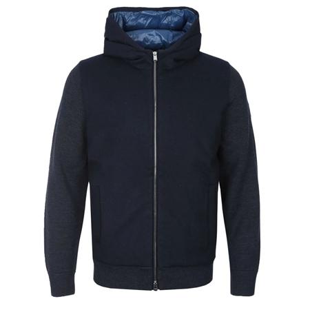 Boss P-Heflo Knitted Hooded Jacket - Navy - M