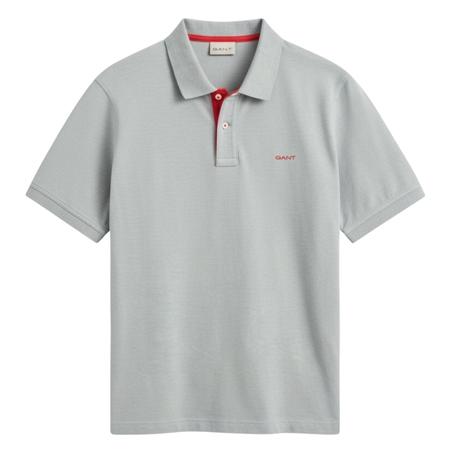 Gant Reg Contrast Pique Ss Polo Shirt - Grey - L