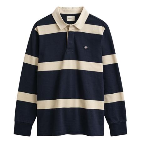 Gant Striped Rugger Shirt - Navy - M