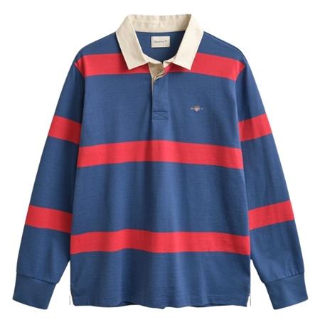 Gant Striped Rugger Shirt - Blue - L