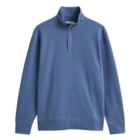 Gant Light Sacker Rib Half-Zip Sweatshirt - Blue - 2XL