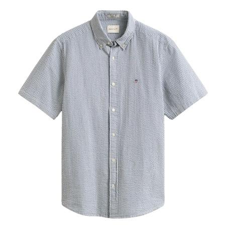 Gant Seersucker Stripe Ss Shirt - Blue - M