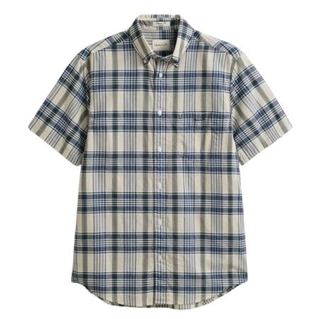 Gant Indian Madras Check Ss Shirt - Blue - M