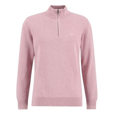 Barbour Cotton Half Zip Knitted Jumper - Pink - 2XL