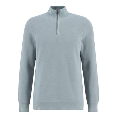 Barbour Essential Honeycomb Half Zip Sweater - Blue - 2XL