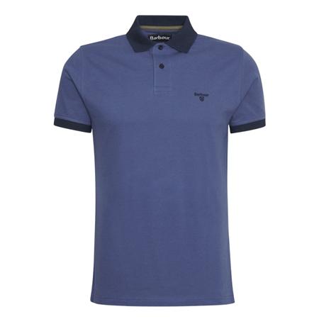 Barbour Lynmouth Tipped Tailored Fit Polo Shirt - Ocean Blue - L