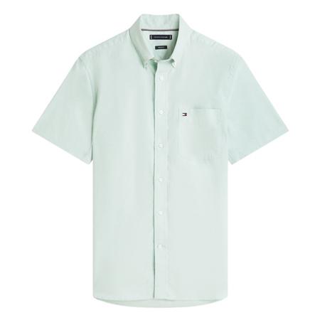 Tommy Hilfiger Regular Fit Lightweight Short Sleeve Oxford Shirt - Green - M