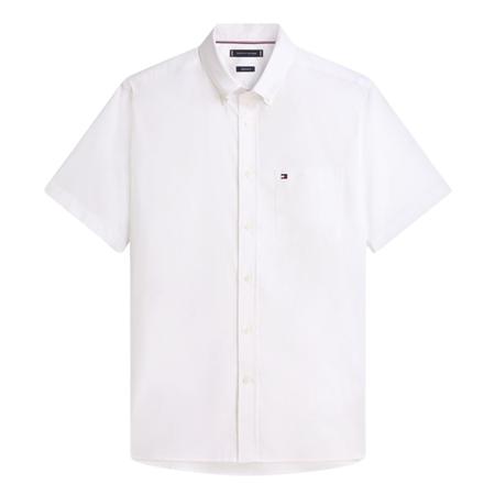 Tommy Hilfiger Regular Fit Lightweight Short Sleeve Oxford Shirt - White - 2XL