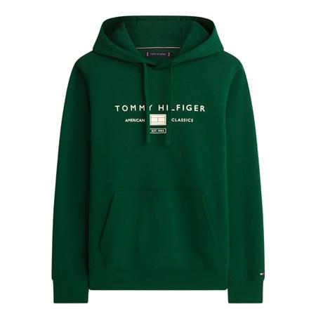 Tommy Hilfiger Brand Love Mono Logo Hoodie - Green - XS