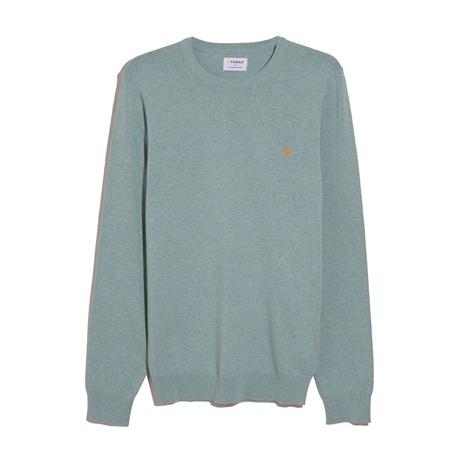 Farah Mullen Cotton Crew Neck Sweater - Green Mist - L