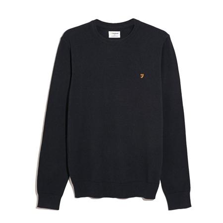 Farah Mullen Cotton Crew Neck Sweater - Navy - L