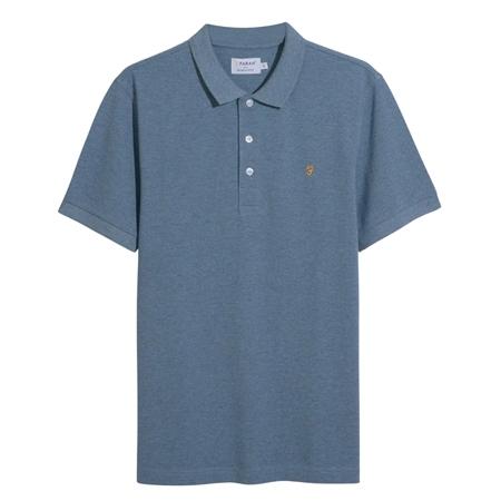Farah Blanes Organic Cottont Polo Shirt - Blue Tide - XL