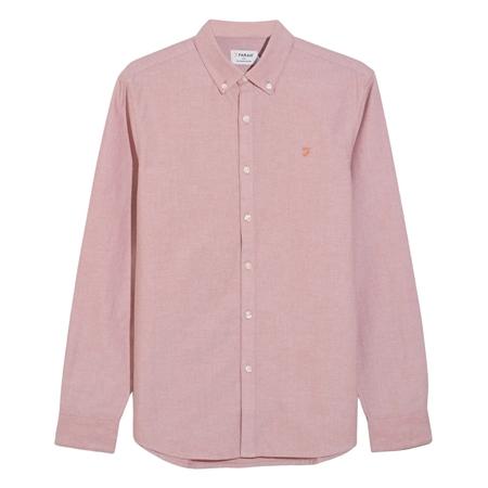 Farah Brewer Slim Fit Shirt - Coral Pink - L