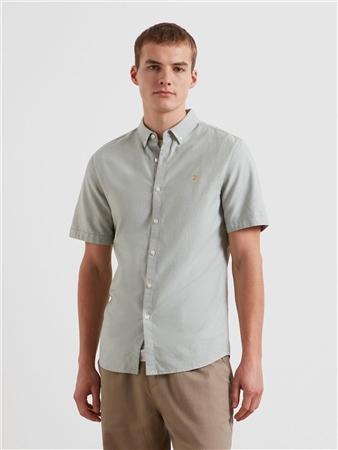 Farah Brewer Short Sleeve Oxford Shirt - Green - M