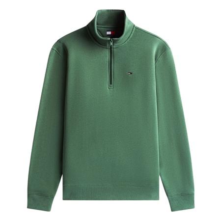 Tommy Jeans Tommy Flag Fleece Quarter-Zip Jumper - Green - S