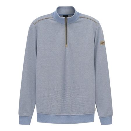 Bugatti Mens Texture 1/4 Zip Sweatshirt - Blue - M