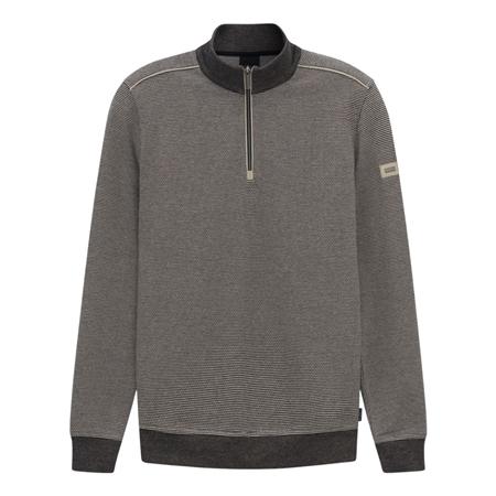 Bugatti Mens Texture 1/4 Zip Sweatshirt - Navy - XL