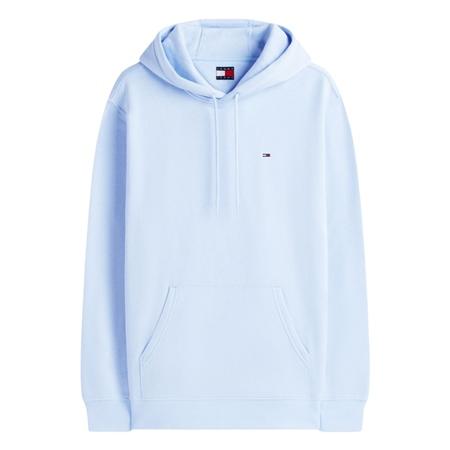 Tommy Jeans Brushed Fleece Small Flag Hoodie - Sky Blue - L