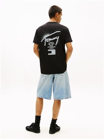 Tommy Jeans Signature Back Logo Jersey T-Shirt - Black - XS